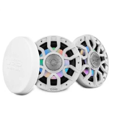 DS18 NXL 8″ 2-WAY COAXIAL MARINE SPEAKER WITH DIGITAL LED LIGHTS AND BULLET TWEETER 175 WATTS 4-OHM