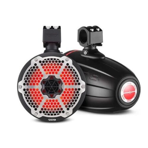 DS18 NXL 8″ Neodymium Marine and Powersports Towers with Built-in Passive Radiator – Black