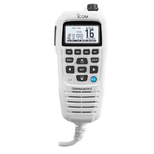 ICOM CommandMic IV with WHITE backlit LCD, in super WHITE