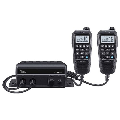 ICOM Black Box Marine VHF Fixed Mount w/BLACK HM-195GB & Two CommandMic Ports