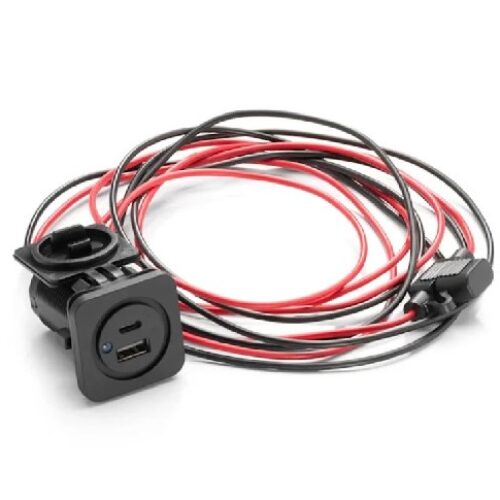 JL AUDIO Charging Jack for Panel-Mounting, 6′ (1.8 m) (XMD-USBCA/CHG2X-PNL)