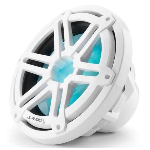 JL AUDIO M3-10IB-S-GW-I-4: 10″ Marine Subwoofer, Infinite Baffle, Gloss White Sport Grille, RGB LED
