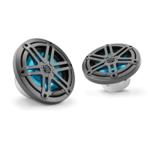 JL AUDIO M3-650X-S-GM-I: 6.5″ Marine Speakers, Sport Grille, Gunmetal, RGB LED Lights, PAIR