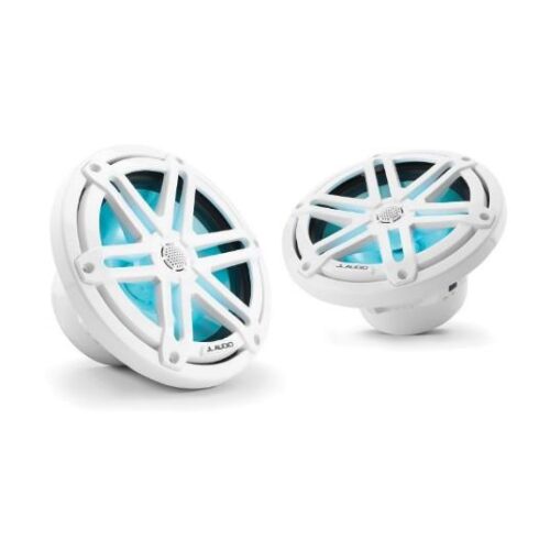 JL AUDIO M3-770X-S-GW-I: 7.7″ Marine Speakers, Sport Grille, Gloss White, RGB LED, PAIR
