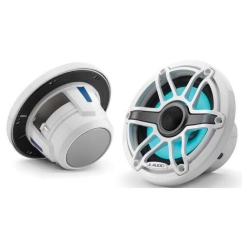 JL AUDIO M6-650X-S-GWGW-I: 6.5″ Marine Speakers, Sport Grille, Gloss White Trim, White Grille, ILLUM
