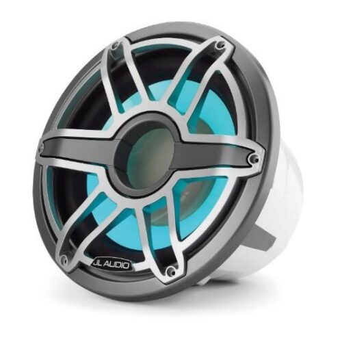 JL AUDIO M7-12IB-S-GMTI-I-4: 12″ Marine Subwoofer, 600W, 4ohm, Gunmetal Titan. Sport Grille, RGB LED, EA.