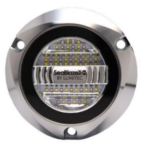 LUMITEC SeaBlaze X2 LED Underwater Light, Chrome, White/Blue