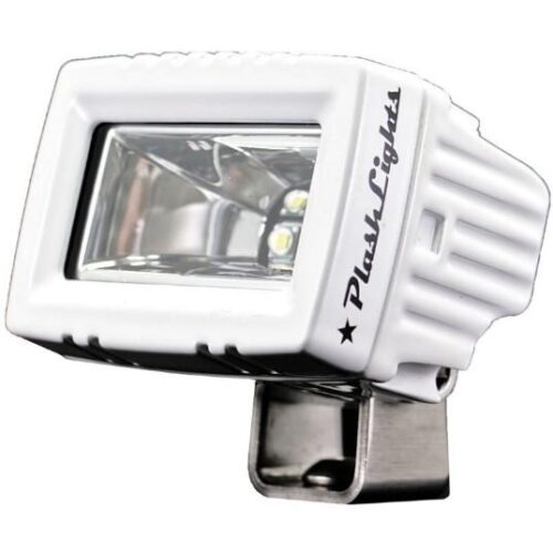 PLASHLIGHTS 20W Low Profile LED Spreader Light – 120 Scene Flood – White Housing