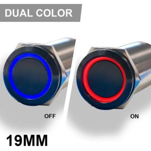 PLASHLIGHTS REVERT Harsh Environment 19MM Dual Color Push Button On/Off Switch – Black