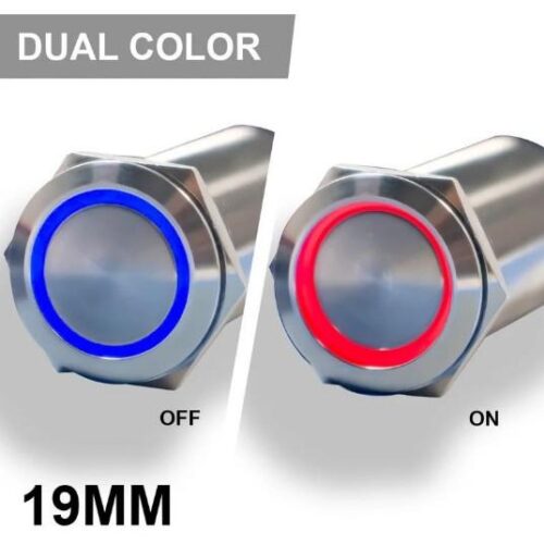 PLASHLIGHTS REVERT Harsh Environment 19MM Dual Color Push Button On/Off Switch – Stainless Steel