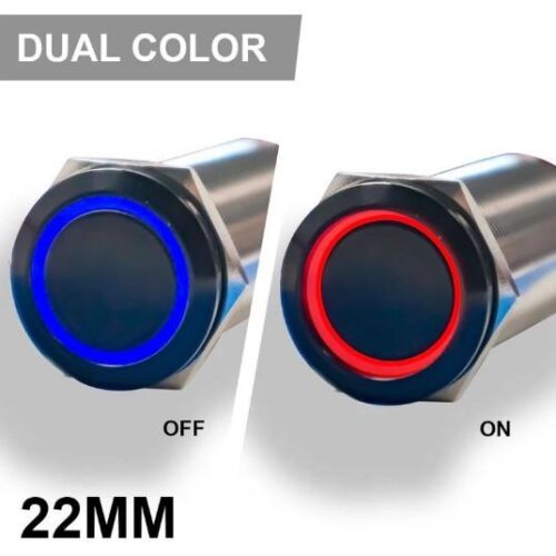 PLASHLIGHTS REVERT Harsh Environment 22MM Dual Color Push Button On/Off Switch – Black