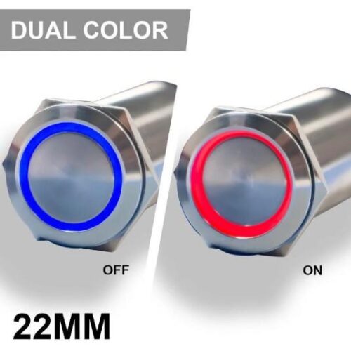 PLASHLIGHTS REVERT Harsh Environment 22MM Dual Color Push Button On/Off Switch – Stainless Steel
