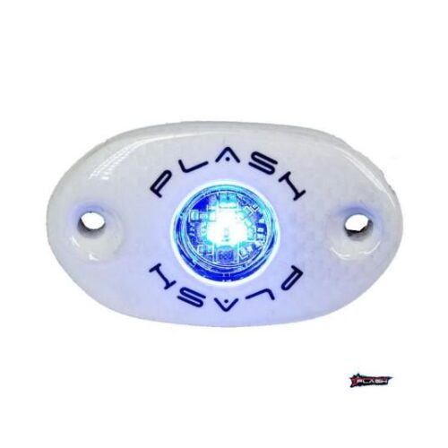 PLASHLIGHTS Blue Rock Light Single, White Housing