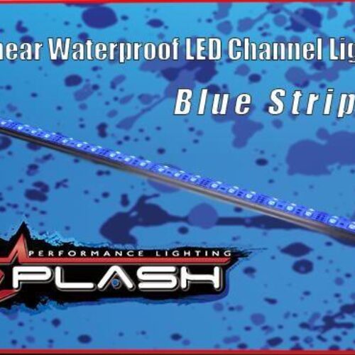 PLASHLIGHTS Linear Waterproof LED Channel Light – Blue – 16″