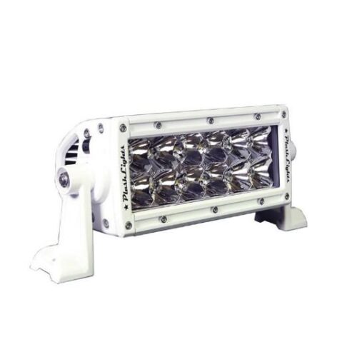 PLASHLIGHTS 6″ XX-Series LED Light Bar Marine White Housing (5W), Double Row Combo Beam.