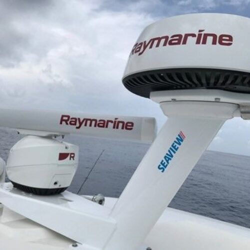 SEAVIEW 13.25″ Dual Mount pre-drilled for most closed dome Radars. Top for Satellite domes  / Top plate required