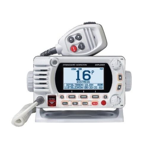 STANDARD HORIZON EXPLORER WHITE 25W Fixed Mount VHF/GPS radio RAM MIC Compatible with Dot Matrix LCD