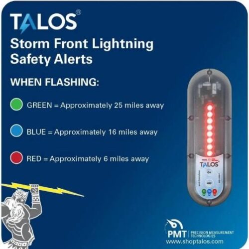 TALOS Safety Sign 14 x 14 and Lightning Detector Kit for Marinas, Construction Sites, Golf Courses, Pools
