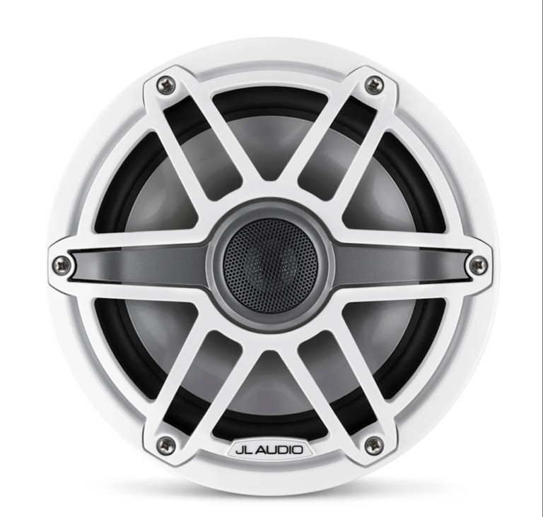 JL Audio® M6 Marine Speakers 7.7″ with White Sport Grille – Marine Speakers | Marine Overhauling Florida