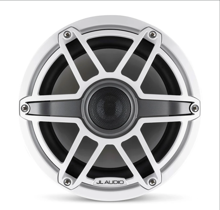 JL Audio® M6 Marine Speakers 8.8″ with White Sport Grille – Marine Speakers | Marine Overhauling Florida