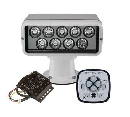 ACR RCL-100 LED Searchlight, White, with URP-103 Wired Point Pad & URC-104 Master Controller – Safety Lights | Marine Overhauling Florida