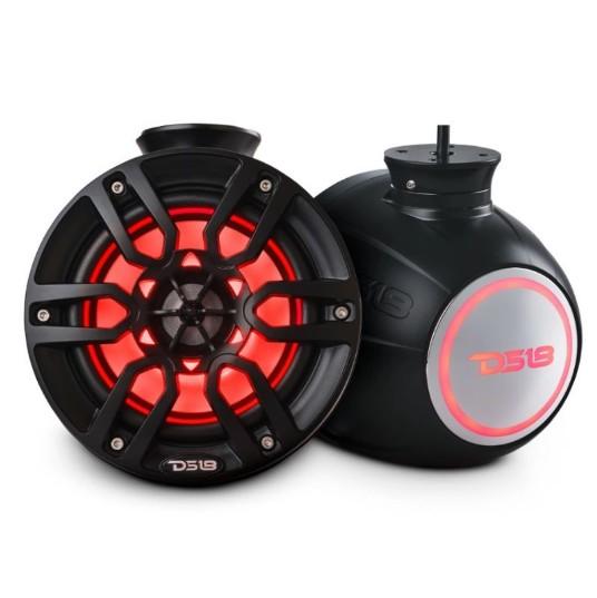 DS18 NXL 6.5″ Marine and Powersports Compact Towers with Flat and Pole Mount LED RGB Lights 100 Watts Rms -Black – Tower Speakers | Marine Overhauling Florida