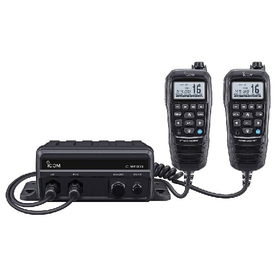 ICOM Black Box Marine VHF Fixed Mount w/BLACK HM-195GB & Two CommandMic Ports – VHF Radios | Marine Overhauling Florida