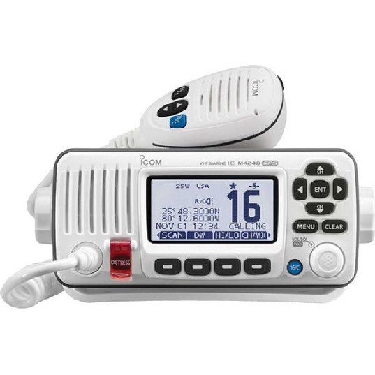 ICOM M424G White Class D DSC VHF, 2nd Station Capabilities, GPS, Fixed Mount – VHF Radios | Marine Overhauling Florida