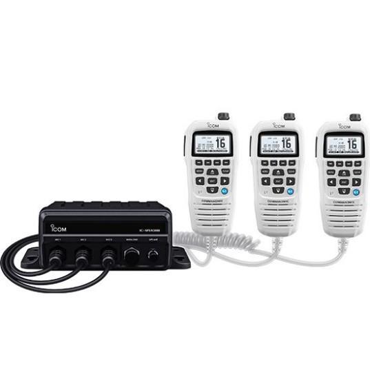 ICOM M510BB GW Black Box Marine VHF Fixed Mount w/AIS, WHITE HM-195GB, & Three CommandMic Ports – VHF Radios | Marine Overhauling Florida