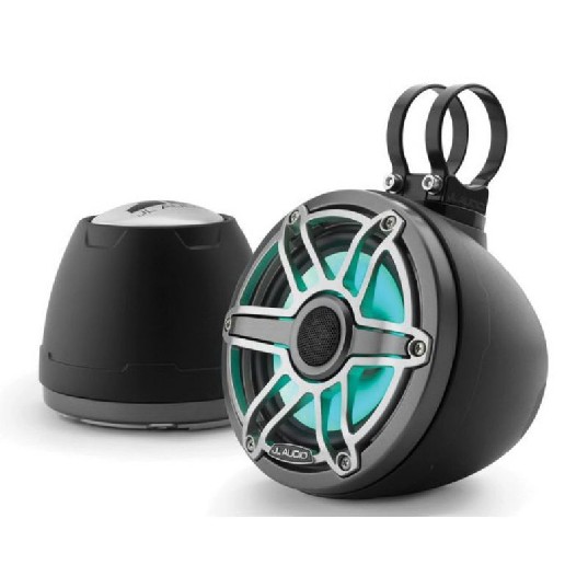 JL AUDIO M6-650VEX-MB-S-GMTI-I: 6.5″ VEX Tower Speakers, Mt Black Encl., Titanium Sport Grille, RGB LED – Tower Speakers | Marine Overhauling Florida