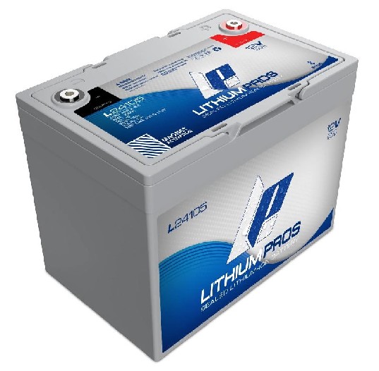 LITHIUM PROS LiFePO4 Battery, 12V/105 Ah (Trolling/Deep cycle, Grp 24) Bluetooth – Solar Systems | Marine Overhauling Florida