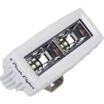 PLASHLIGHTS 40W Low Profile LED Spreader Light – 120 Scene Flood – White Housing – Above water lights | Marine Overhauling Florida