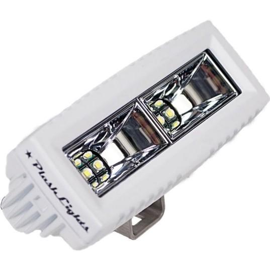 PLASHLIGHTS 40W Low Profile LED Spreader Light – 120 Scene Flood – White Housing – Above water lights | Marine Overhauling Florida