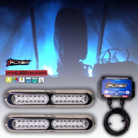 PLASHLIGHTS Poquito 60W Underwater Transom Light – RGB – Pair – W/ Controller – Lighting | Marine Overhauling Florida
