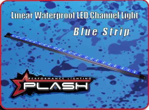 PLASHLIGHTS Linear Waterproof LED Channel Light – Blue – 16″ – Above water lights | Marine Overhauling Florida
