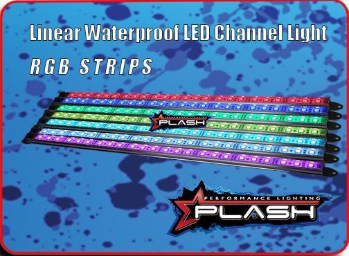 PLASHLIGHTS Linear Waterproof LED Channel Light – RGB – 40″ – Above water lights | Marine Overhauling Florida
