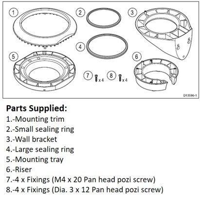 RAYMARINE Clamshell Riser Kit For RS150 – Installation Mounts | Marine Overhauling Florida