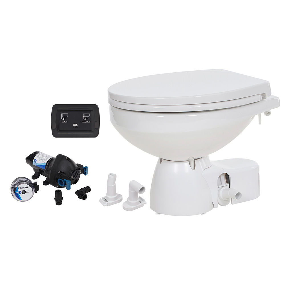 Jabsco Quiet Flush E2 Raw Water Toilet Regular Bowl - 12V – Soft Close Lid Jabsco Quiet Flush E2 Raw Water Toilet Regular Bowl - 12V – Soft Close Lid - Image 1