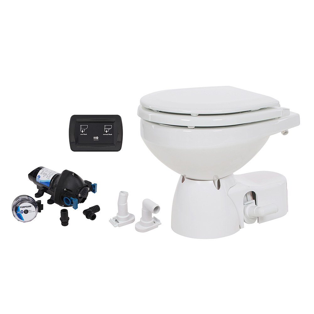 Jabsco Quiet Flush E2 Raw Water Toilet Compact Bowl - 24V - Soft Close Lid Jabsco Quiet Flush E2 Raw Water Toilet Compact Bowl - 24V - Soft Close Lid - Image 1