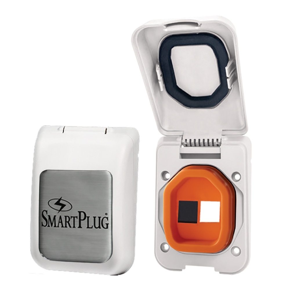 SmartPlug Data Port Case/Inlet Only - White Cover w/One Blank Plug & One Open Port SmartPlug Data Port Case/Inlet Only - White Cover w/One Blank Plug & One Open Port - Image 1