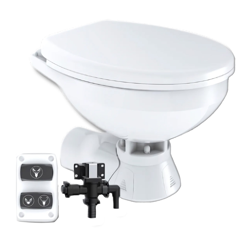 Commodore Quiet Flush Electric Toilet - Rear Macerator w/Solenoid Valve - Regular Size Commodore Quiet Flush Electric Toilet - Rear Macerator w/Solenoid Valve - Regular Size - Image 1