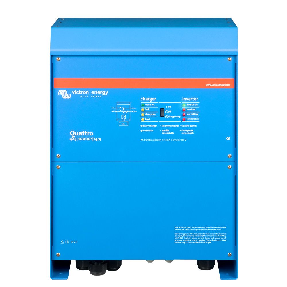 Victron Quattro 48/10000 140-100/100 120V VE.Bus 50/60Hz Victron Quattro 48/10000 140-100/100 120V VE.Bus 50/60Hz - Image 1