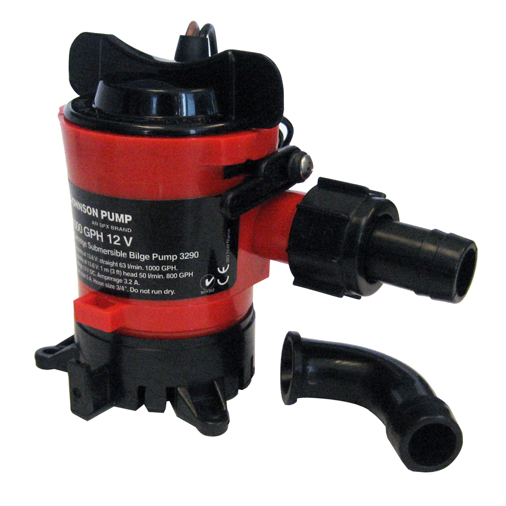 Johnson Pump 1000 GPH Bilge Pump 3/4" 12V Dura Ports Johnson Pump 1000 GPH Bilge Pump 3/4" 12V Dura Ports - Image 1