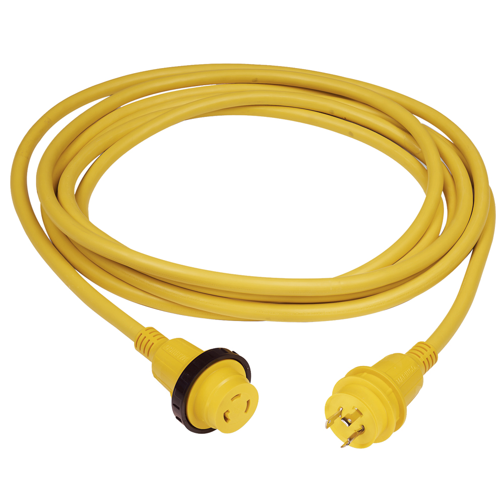Marinco 30 Amp PowerCord PLUS Cordset w/Power-On LED - Yellow 50ft Marinco 30 Amp PowerCord PLUS Cordset w/Power-On LED - Yellow 50ft - Image 1