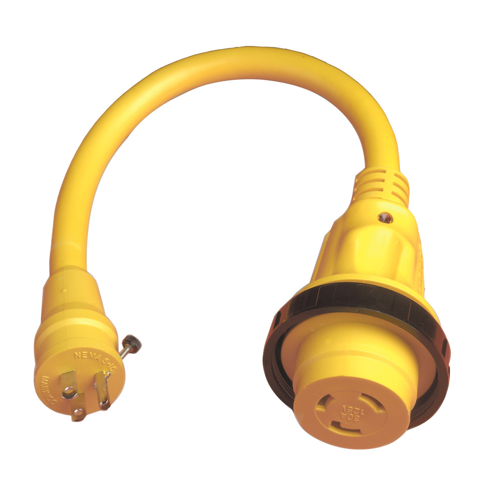 Marinco Pigtail Adapter Plus - 30A Female To 15A Male Marinco Pigtail Adapter Plus - 30A Female To 15A Male - Image 1