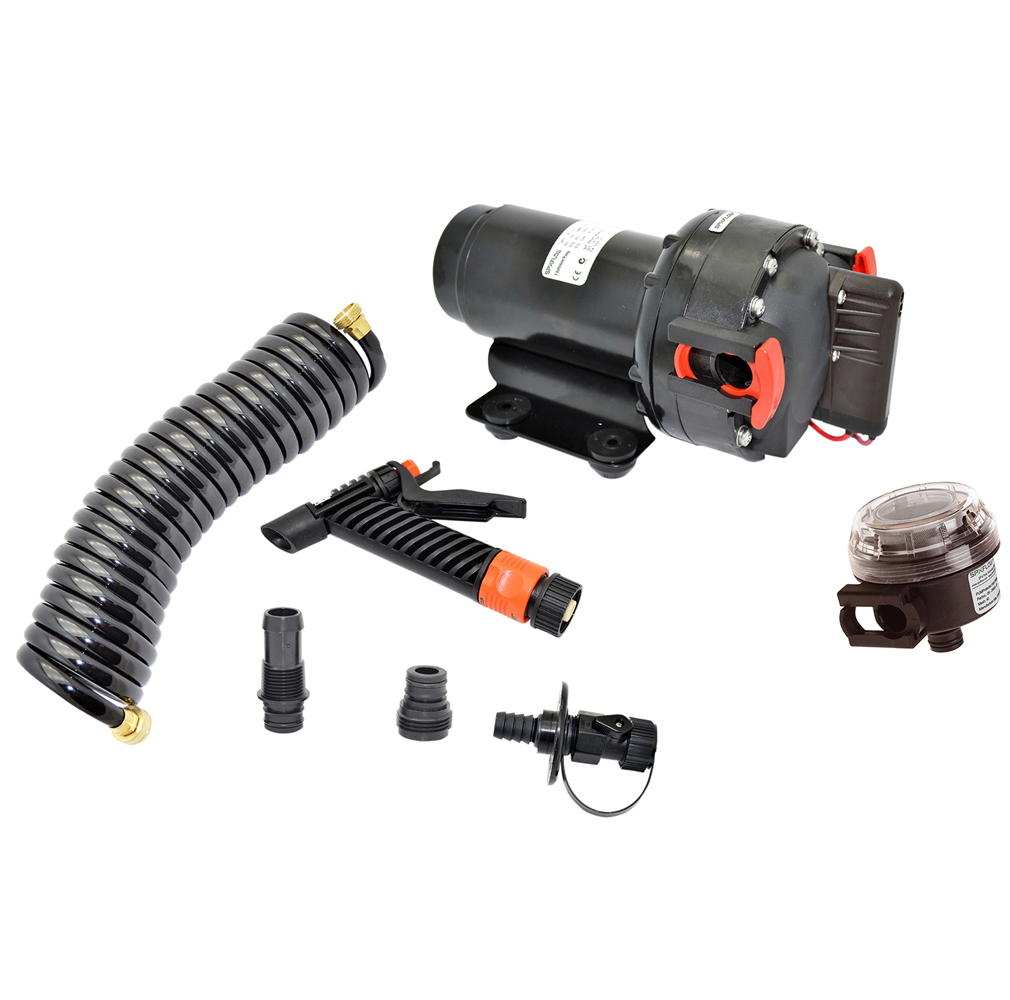Johnson Pump 5.2 GPM Aqua Jet Washdown Pump Kit w/Hose - 24V Johnson Pump 5.2 GPM Aqua Jet Washdown Pump Kit w/Hose - 24V - Image 1