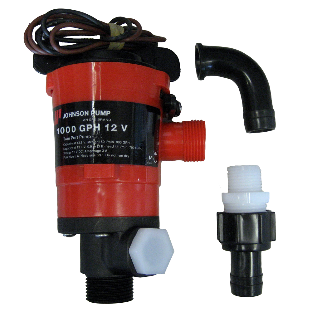 Johnson Pump Twin Port 1000 GPH Livewell Aerating Pump - 12V Johnson Pump Twin Port 1000 GPH Livewell Aerating Pump - 12V - Image 1