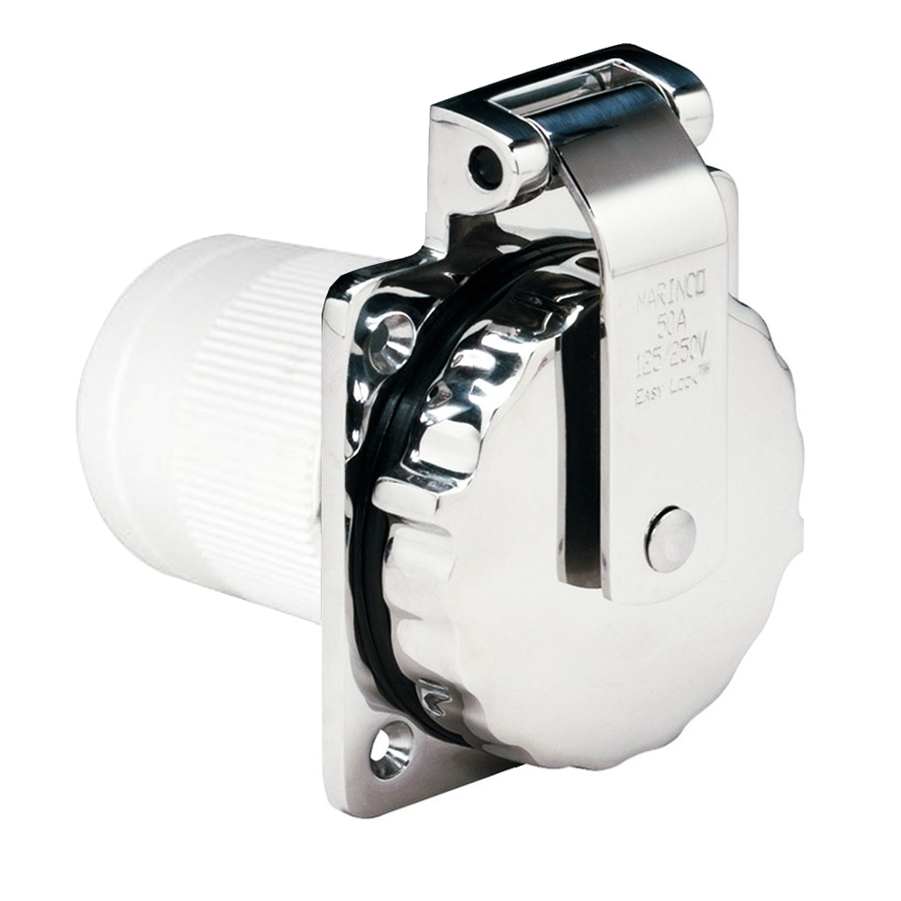 Marinco 6373EL-B 50Amp 125/250V Stainless Steel Inlet Marinco 6373EL-B 50Amp 125/250V Stainless Steel Inlet - Image 1