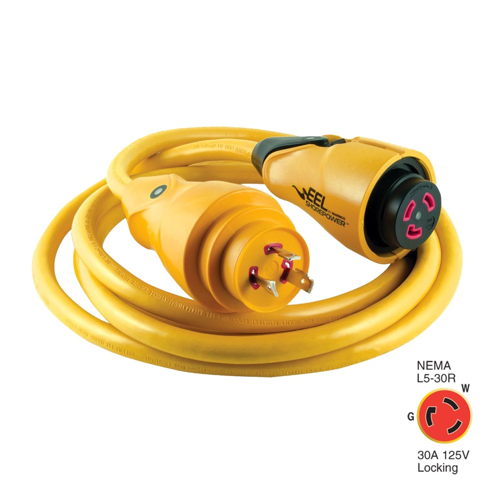 Marinco CS30-12 EEL 30A 125V Shore Power Cordset - 12' - Yellow Marinco CS30-12 EEL 30A 125V Shore Power Cordset - 12' - Yellow - Image 1