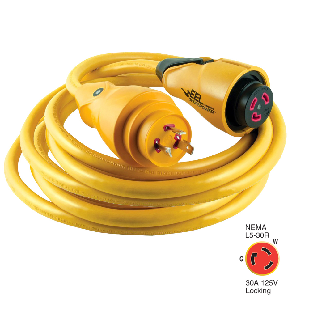 Marinco CS30-50 EEL 30A 125V Shore Power Cordset - 50' - Yellow Marinco CS30-50 EEL 30A 125V Shore Power Cordset - 50' - Yellow - Image 1